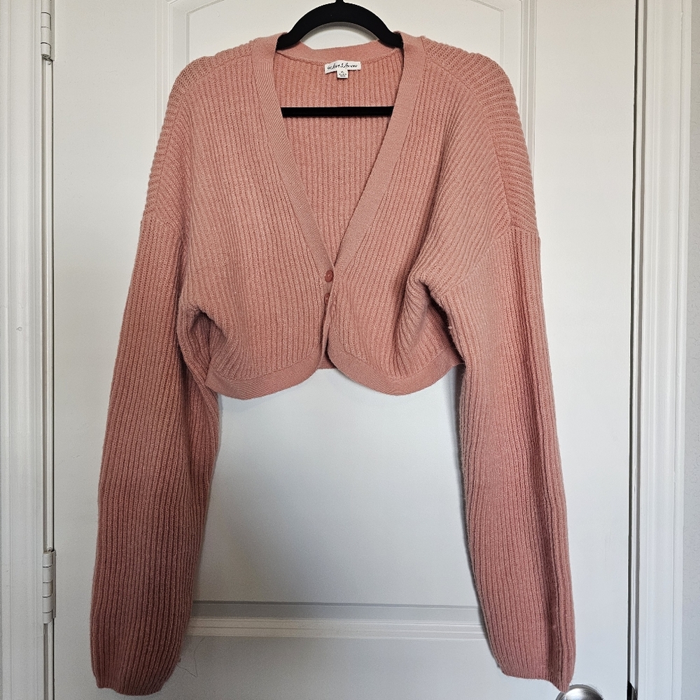 For Love & Lemons Reese Cardigan Rose Colored